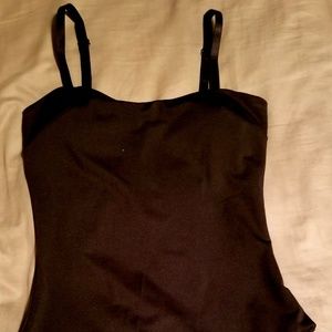 Black silky material bodysuit